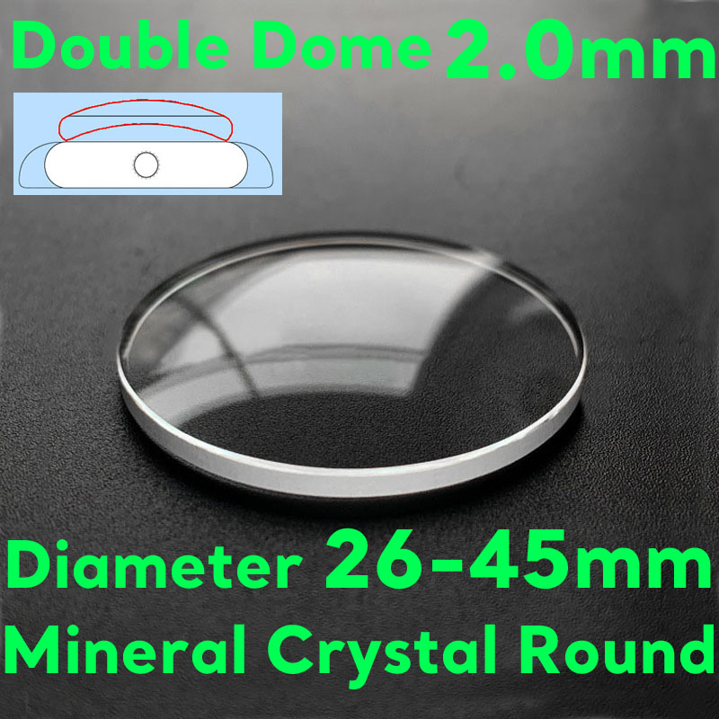 Watch Crystal Replacement - โดมคู่ความหนา 2.0 มม.Mineral นาฬิกาคริสตัล 26 มม.-45