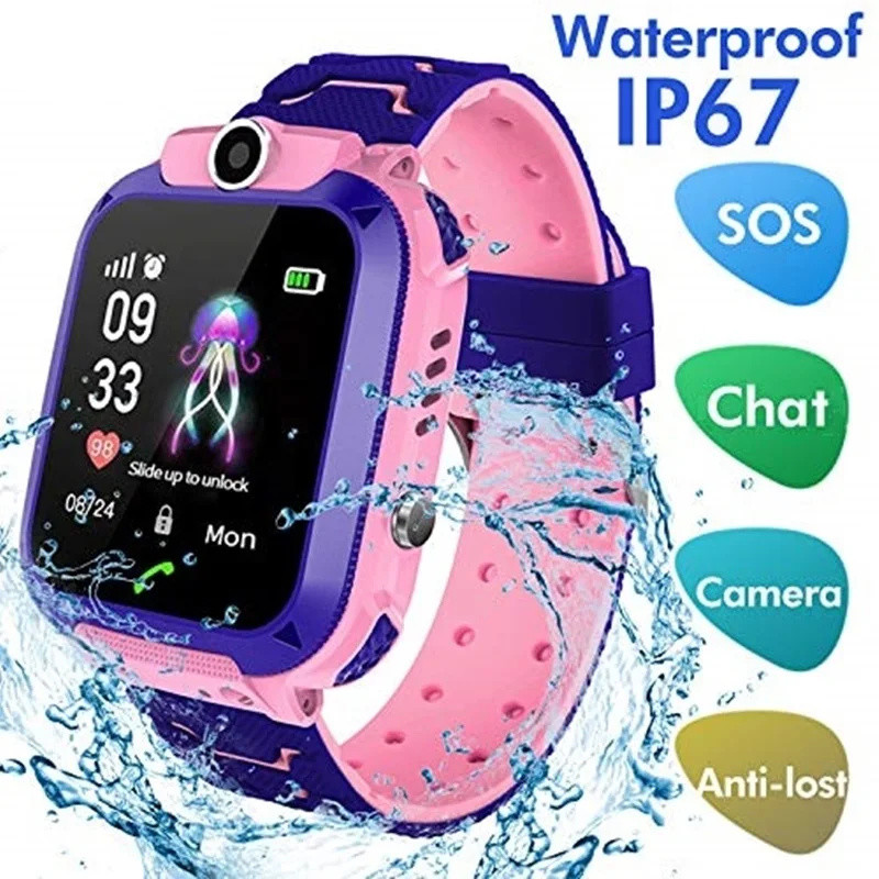 Smartwatch Watches Girls - 2G เด็กดูสมาร์ท SOS โทรตําแหน่งปอนด์เด็กโทรศัพท์นาฬิกา IP67 กล้องกันน้ําระยะไกล