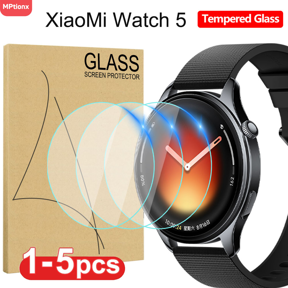 Smartwatch Watches Xiaomi - กระจกนิรภัยสำหรับเสี่ยวมี่ วอทช์ 5 สมาร์ทวอทช์ตัวป้องกันหน้าจอ HD ป้องกันรอยขีดข่วนฟิล์มป้องกันสำหรับมิวอทช์