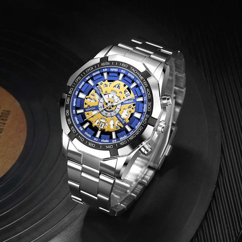 Smartwatch Luxury Watches For Men - นาฬิกาแฟชั่นหรูหราสำหรับผู้ชาย นาฬิกาทหารเรืองแสง นาฬิกาคลาสสิกสำหรับผู้ชาย สายสแตนเลส นาฬิกาข้อมือสไตล์สปอร์ต