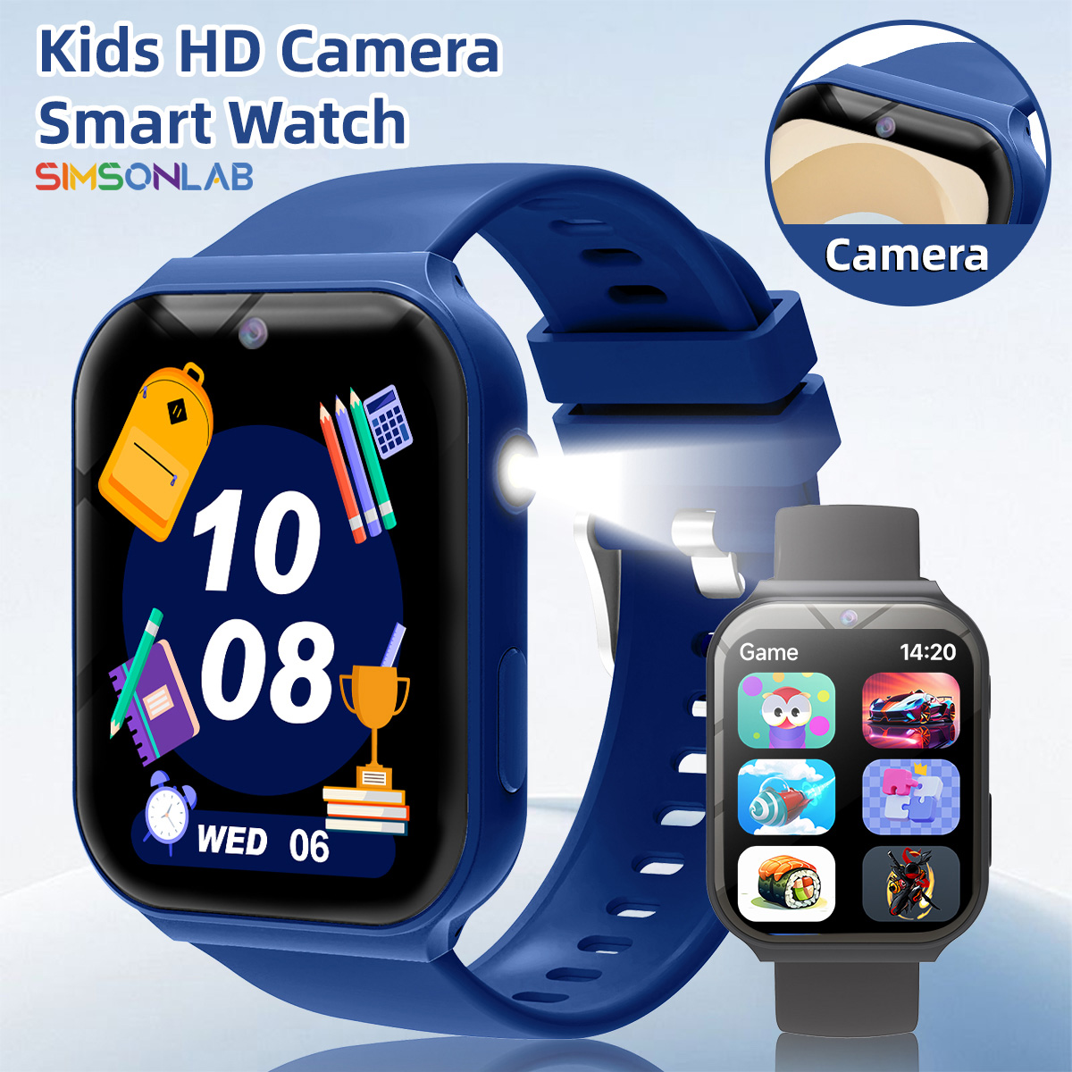 Smartwatch Watches Gift For Girls - เพื่อนร่วมเรียนสำหรับเด็ก กล้อง HD ไฟฉาย เกมหลากหลาย เครื่องคิดเลข