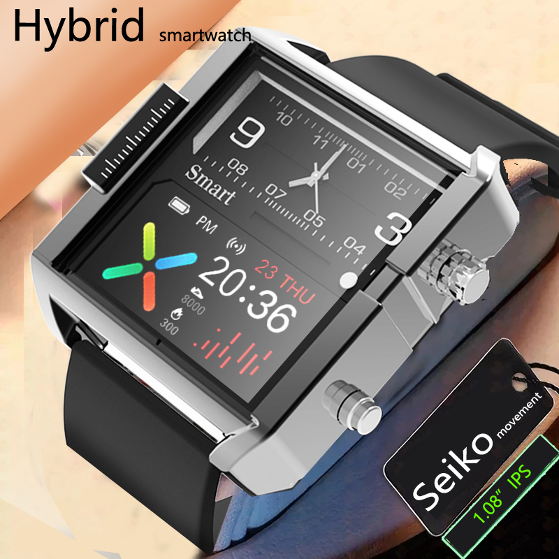 Hybrid Smartwatch - นาฬิกาอัจฉริยะระบบ T9ไฮบริดตรวจวัดความดันโลหิตวัดอัตราการเต้นของหัวใจกันน้ำ IPS สมาร์ทวอท์ชมีสไตล์การเคลื่อนไหวของ Seiko สำหรับ