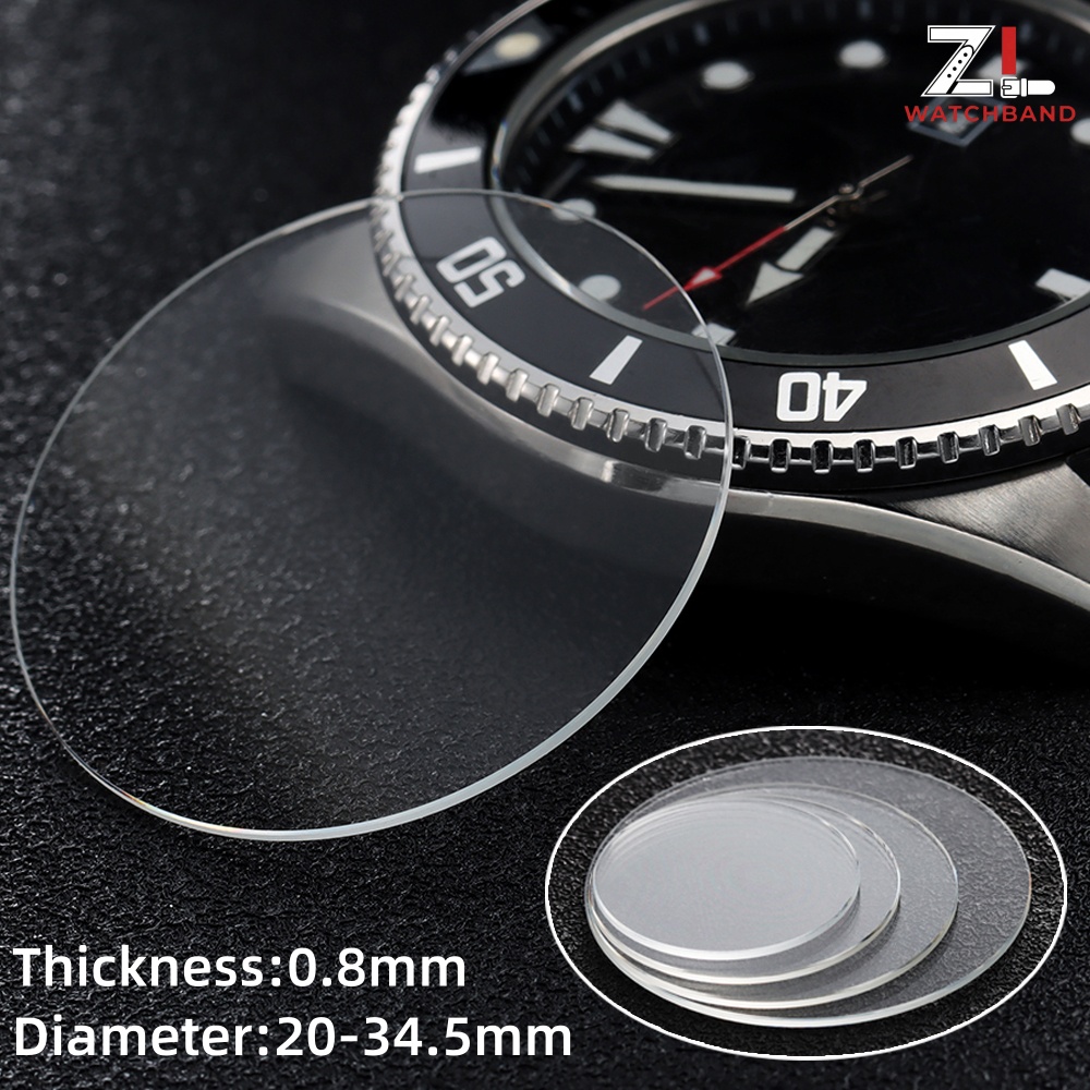 Watch Crystal Replacement - กระจกนาฬิกาแซฟไฟร์แบบแบน 1/2 ชิ้น หนา 0.8 มม.
