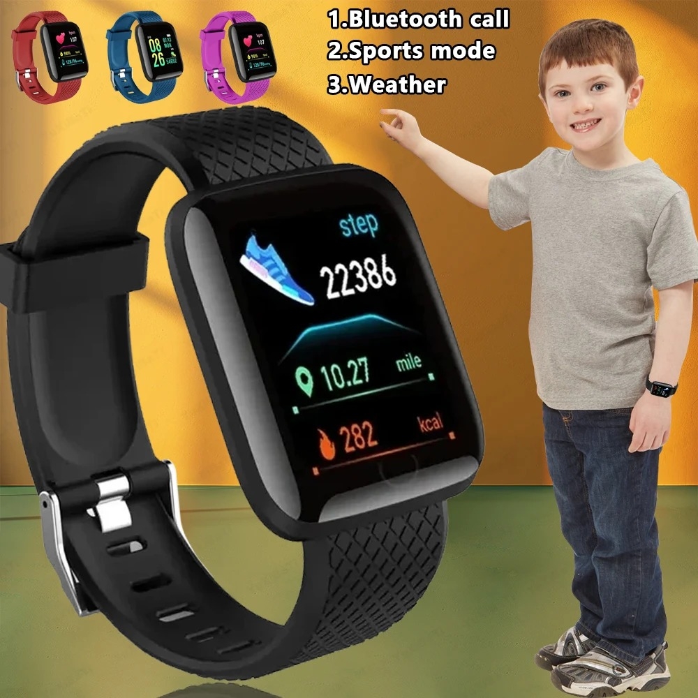 Smartwatch Watches Girls - 2024 ใหม่สําหรับมัลติฟังก์ชั่นสมาร์ทนาฬิกาเด็กชายหญิงข้อความเตือนการควบคุมเพลงกีฬาขั้นตอนแคลอรี่ 116 Smartwatch นาฬิกาปลุก