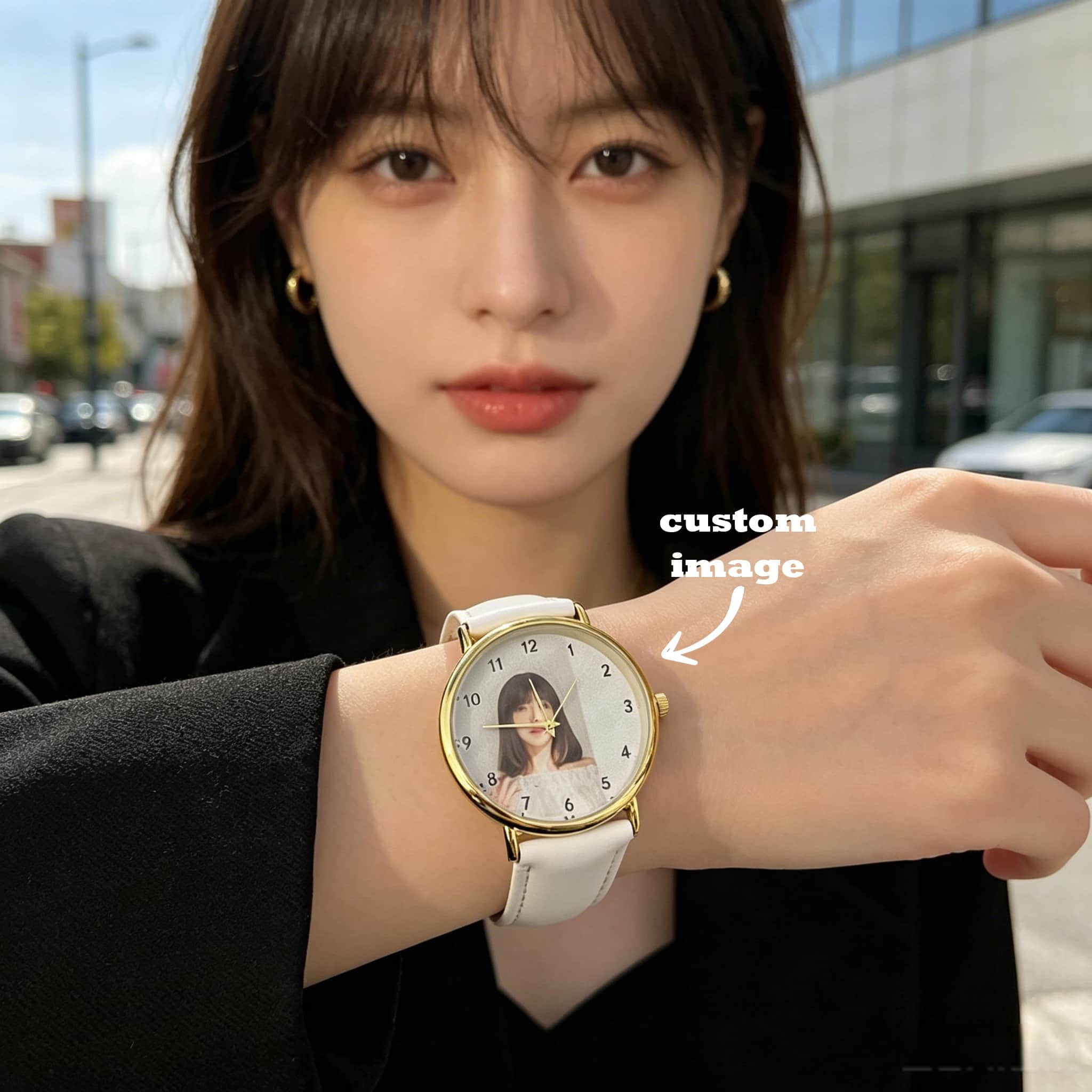 Ladies Fashion Watch - นาฬิกาผู้หญิงแบบกำหนดเองได้ พร้อมรูปภาพและข้อความ สายนาฬิกาแบบกำหนดเอง ของขวัญสำหรับผู้หญิง ของขวัญสำหรับคุณแม่ ของขวัญวันเกิดสำหรับแฟนสาว