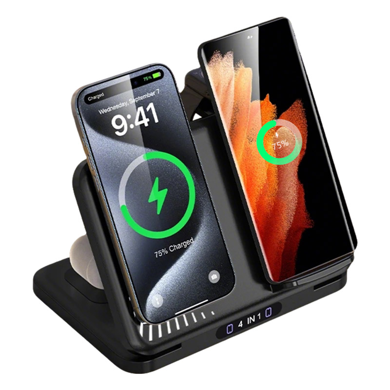 Smartwatch Watches Xiaomi - แท่นชาร์จไร้สายแบบแม่เหล็ก 4 in 1 สำหรับโทรศัพท์มือถือ รองรับการชาร์จเร็ว