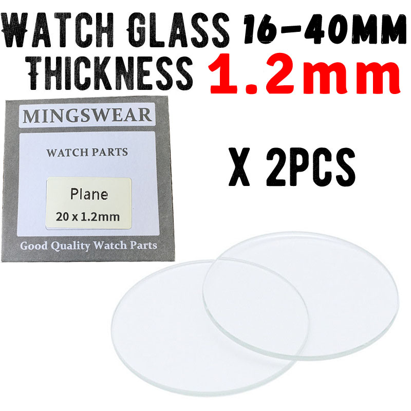 Watch Crystal Replacement - 2x ความหนา1.2มม.นาฬิกา16มม.ถึง40มม.Smartwatch รอบเลนส์คริสตัลแบน Cermin Kaca เครื่องมือซ่อมนาฬิกาข้อมือ