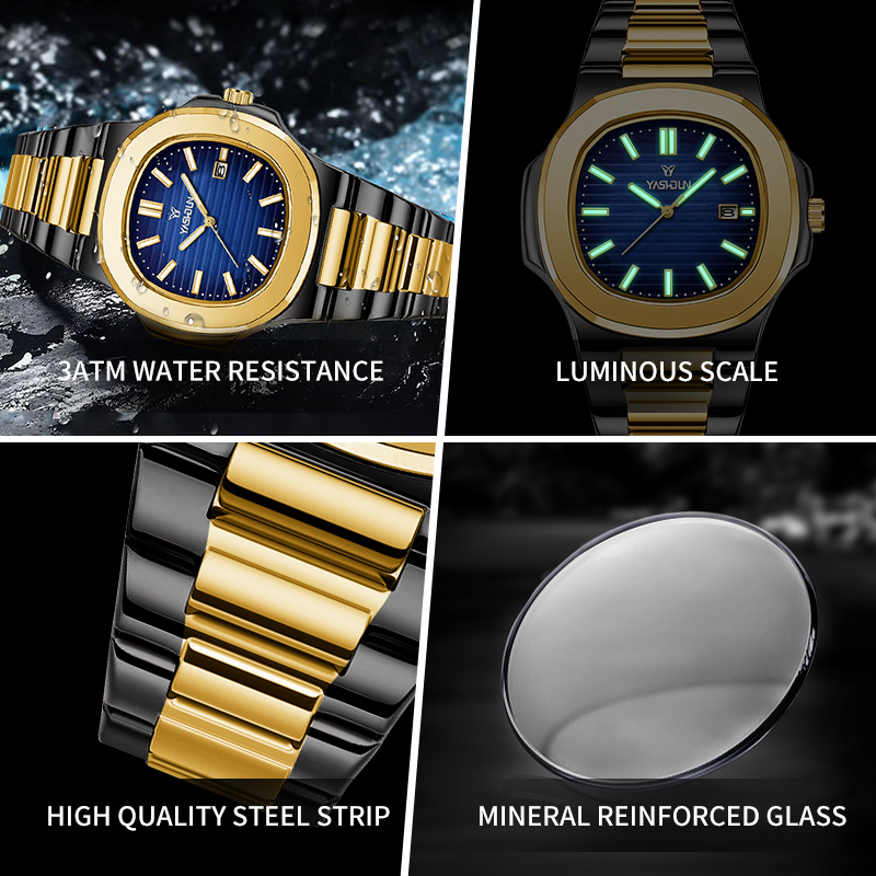 นาฬิกาควอตซ์แฟชั่นทรงสี่เหลี่ย - Smartwatch Luxury Watches For Men บทวิจารณ์และราคา