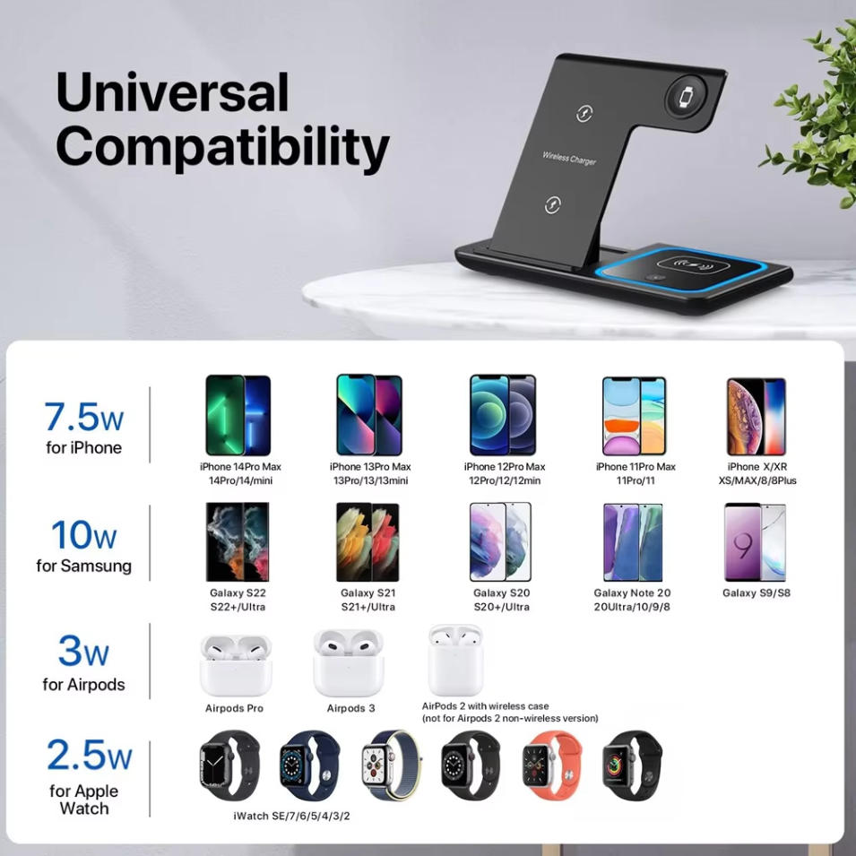 แท่นชาร์จไร้สายแบบเร็ว 3-in-1  - Smartwatch Watches Xiaomi บทวิจารณ์และราคา