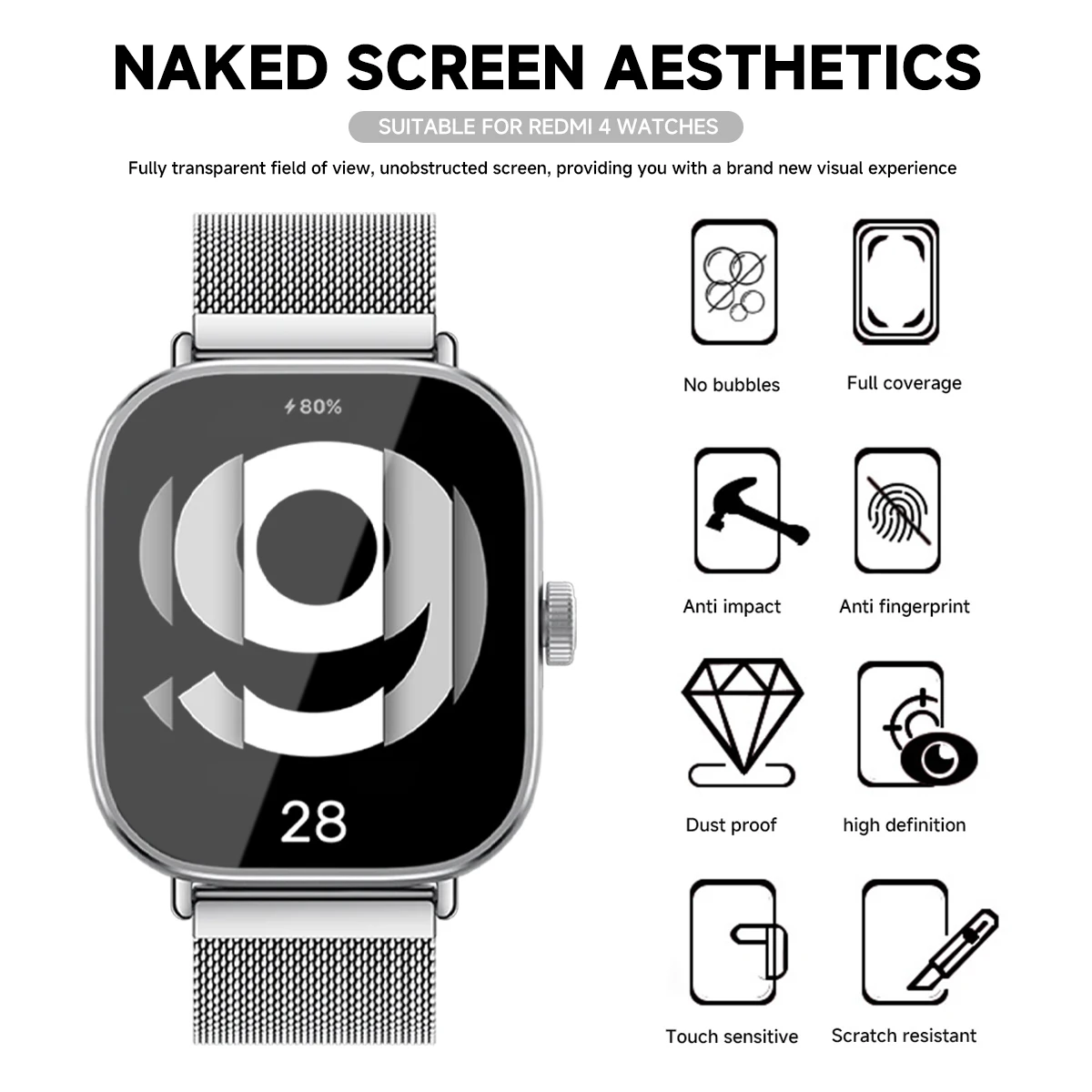 กระจกนิรภัยสําหรับ Xiaomi Redm - Smartwatch Watches Xiaomi บทวิจารณ์และราคา