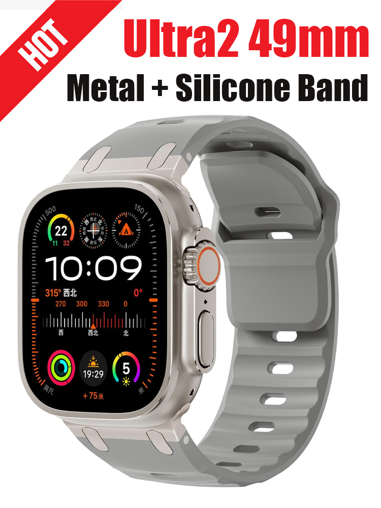 โลหะ + สายซิลิโคนสําหรับ Apple - Smartwatch Apple Watches For Women บทวิจารณ์และราคา